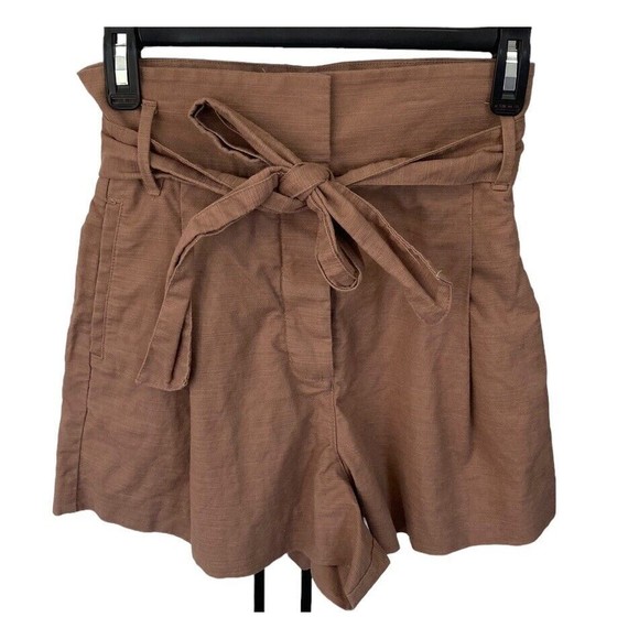 Wilfred High Waist Shorts‎ Brown Size Size 2 Belted Button Fly - Picture 1 of 4
